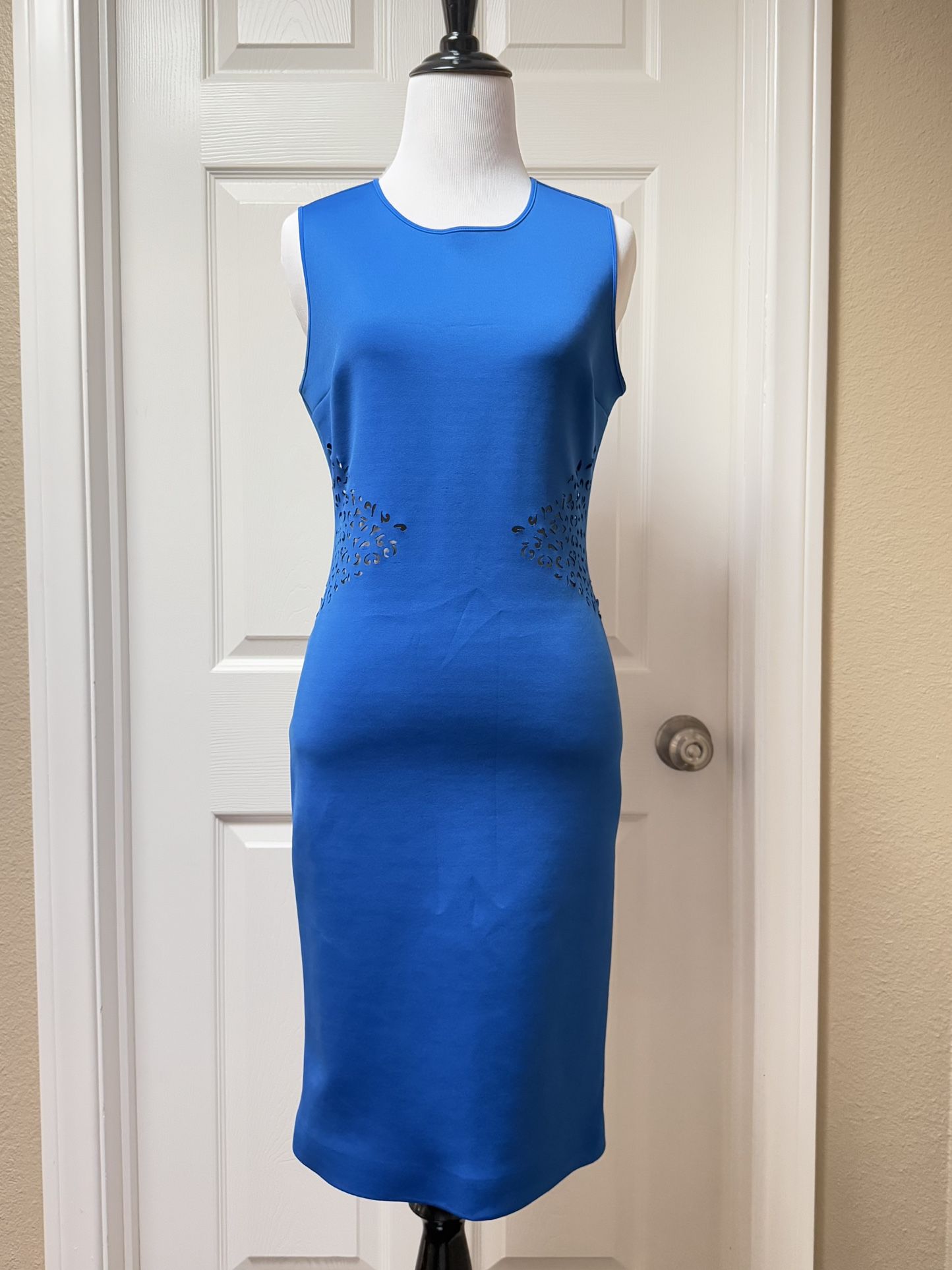 Clover Canyon Gorgeous Royal Blue Sheath Women Dress/Laser Cut