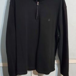Lrg IZOD Black Quater Zip Sweater