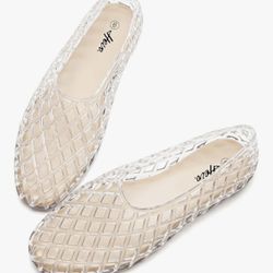 Clear Jelly Flats size 7