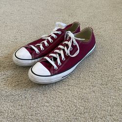 Burgundy Converse Shoes size 8