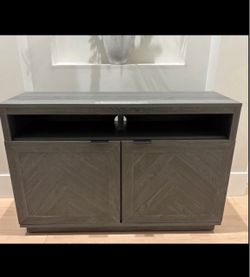 Gray TV Stand Media Console Cabinet