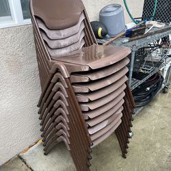 Hard Plastic Brown Chairs