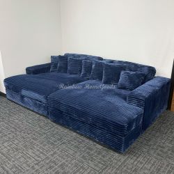 Oversized Corduroy Sleep Sofa Bed, Double Chaise Modular Sectional Couch