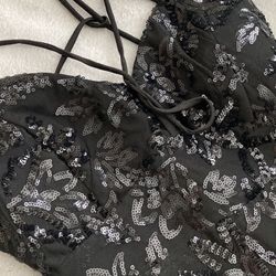Black Prom Dress Size s With Sequins 