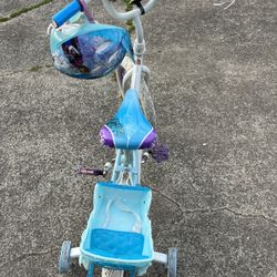 16" bike Frozen Elsa with training wheels, toy carrier, Elsa helmet (in Des Moines)