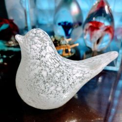 Vintage Blown Art Glass Bird Paperweight 