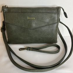 Liz Soto WOMENS Army Green Pocket/ Zip/Snap Crossbody/ Wristlet Hand Bag.