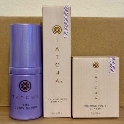 Tatcha Travel Size Skincare Trio ~ Dewy Serum & Skin Mist, Classic Rice Polish