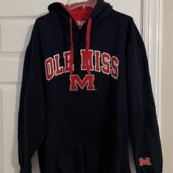 Ole Miss Mississippi Men's XL Navy Red Embroidered Hoodie Sweatshirt NWT Pockets  Navy sweatshirt/hoodie. Red and white accents. Embroidered. Kangaroo