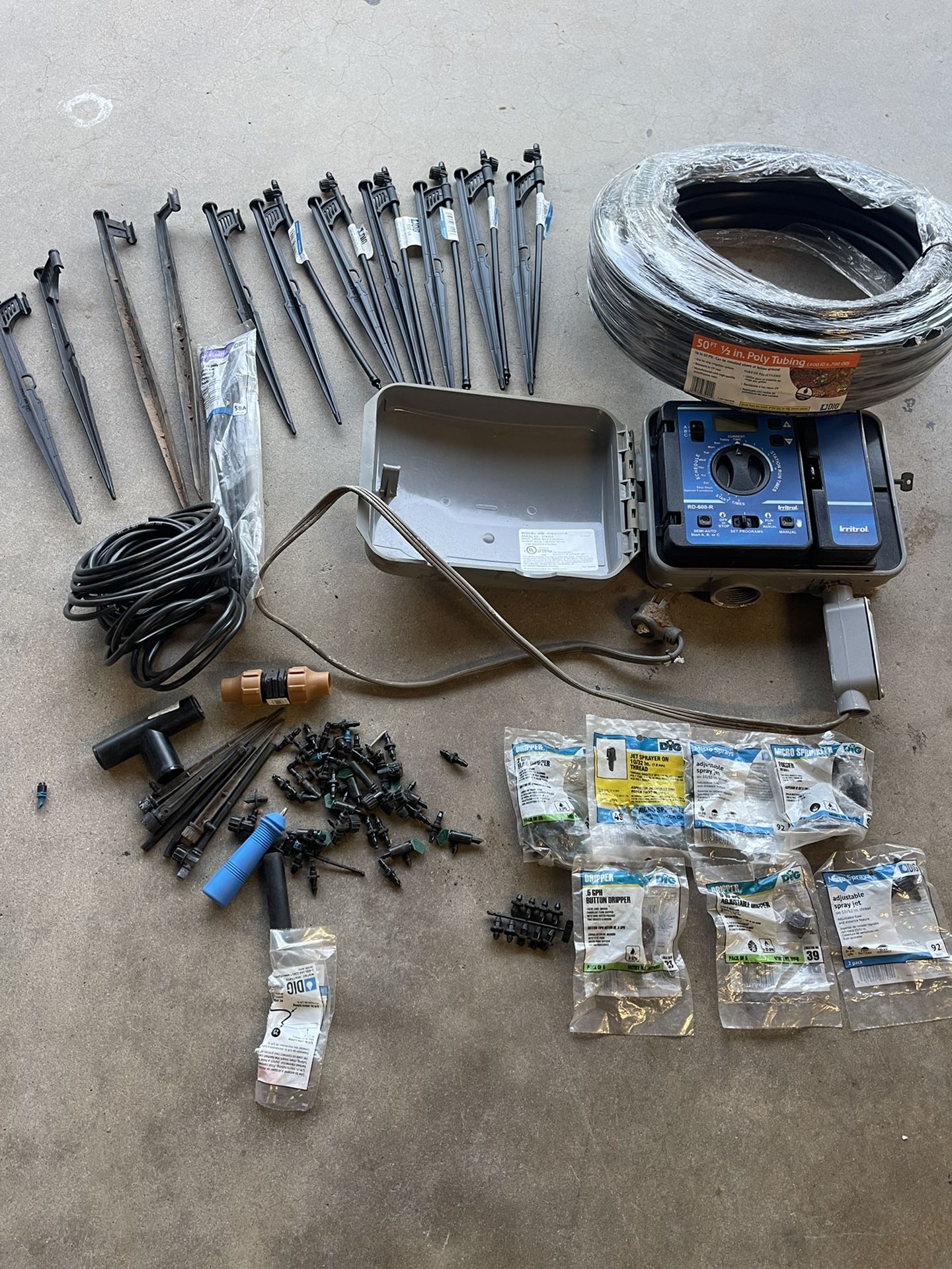 Rain dial Sprinkler Timer + Sprinkler Parts
