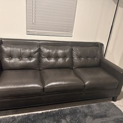 Gray Leather Couch