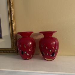 Glass Vases- A Pair 