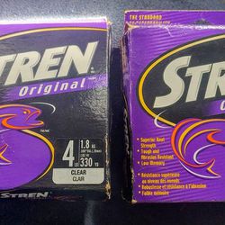 (2) Stren Original 4lb 330 yard Fishing Spools, Superior Knot Strenght, Clear, NEW, ORIG COST FOR BOTH $23 VALUE, SELL BOTH