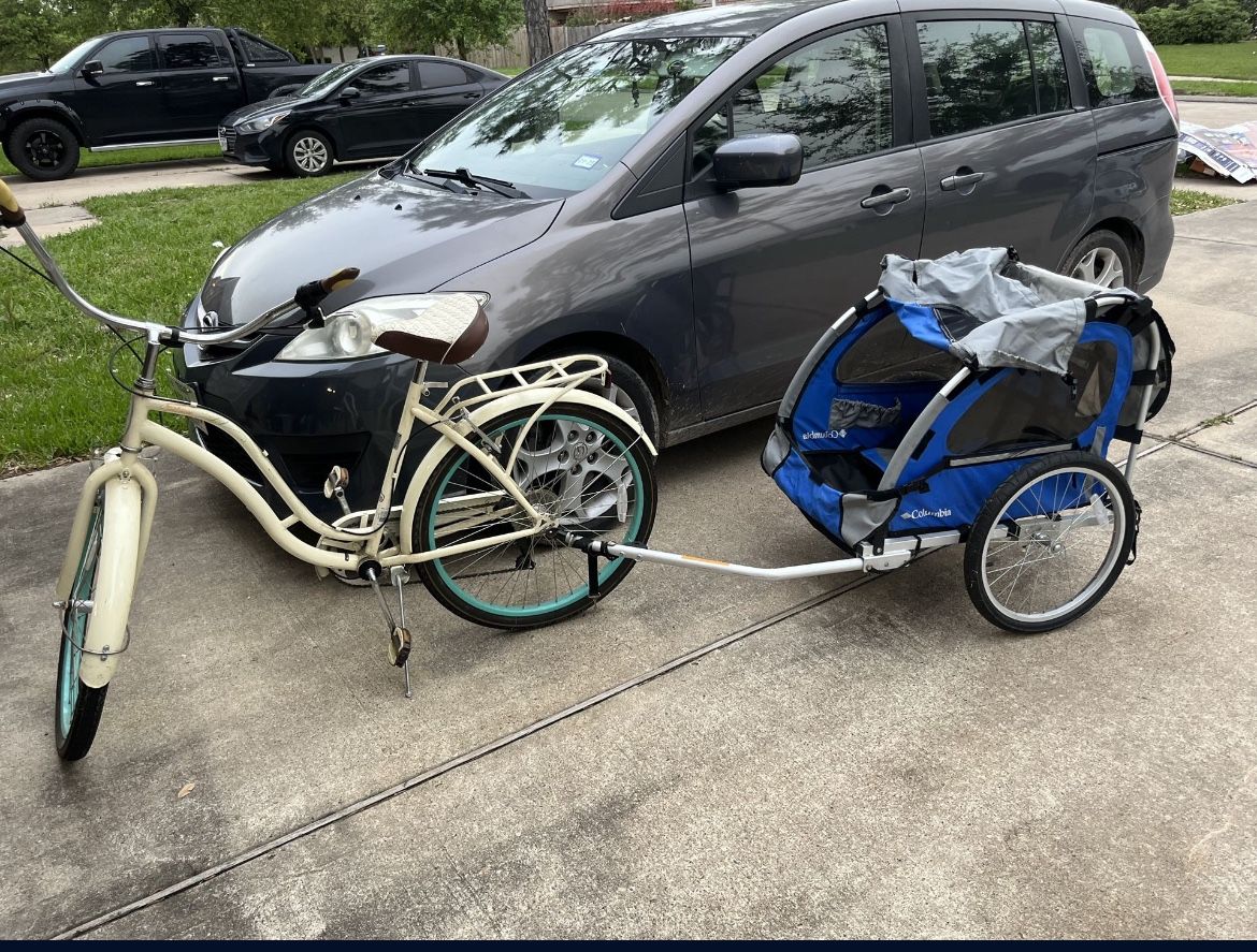 Beach Cruiser and Bike Trailer 