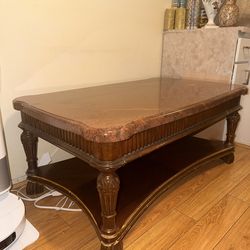 Marble Top Coffee Table – Elegant & Solid