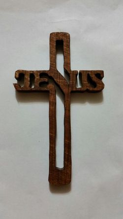 Handmade Wooden " Jesus " Cross