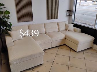Beautiful!! 2-Pc Corduroy Sectional Sofa Sets