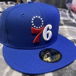 7 1/4 Philadelphia 76ers Fitted Hat. New Era 59 Fifty. Blue New NWT