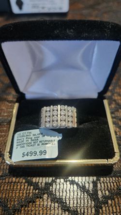 Mens Silver and Diamond ring