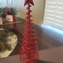 Vintage Red Wire Christmas Tree