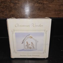 Christmas Wonder Nativity Creche Porcelain Ornament 