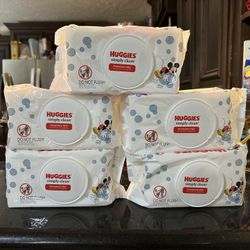 5 Pack Huggies Unscented Baby Wipes Bundle $10