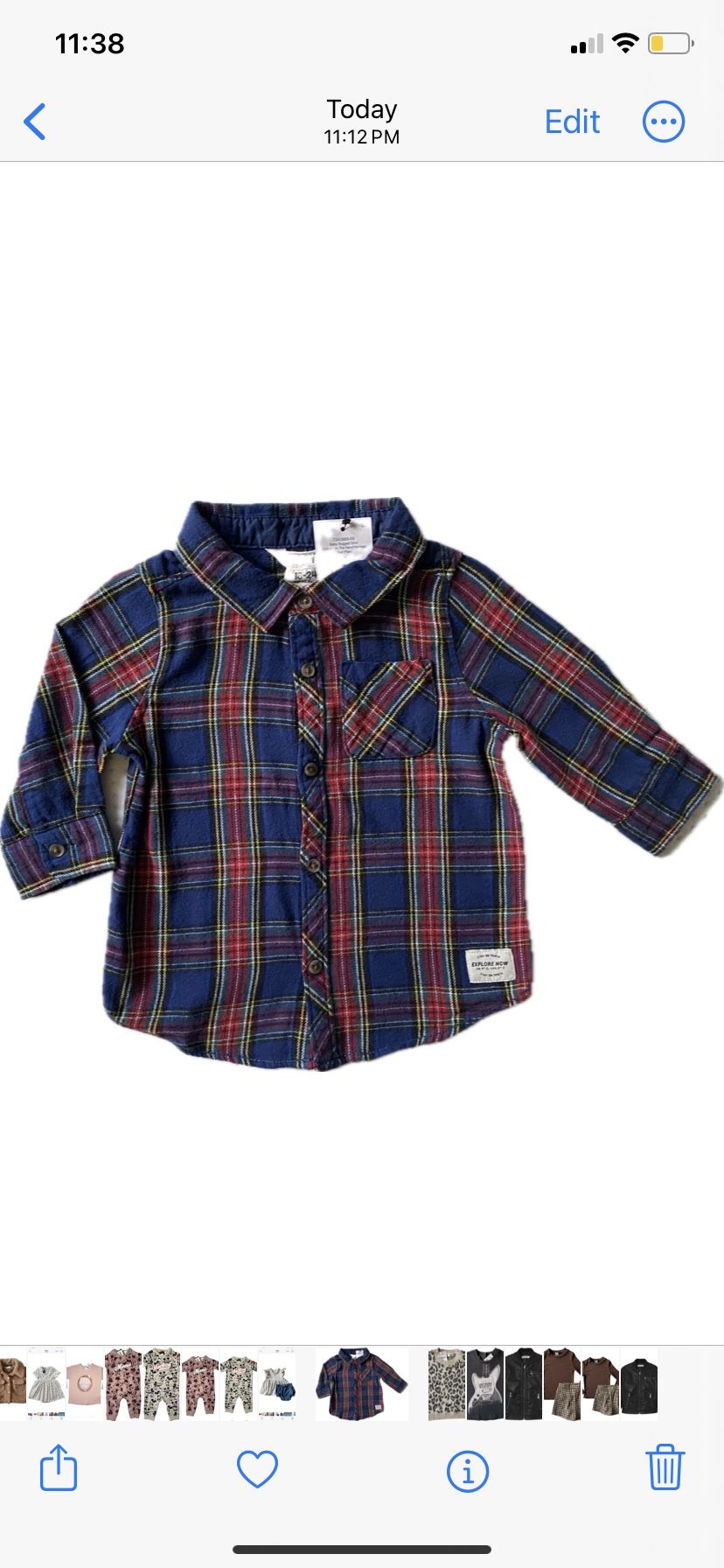NWT Button Long Sleeve