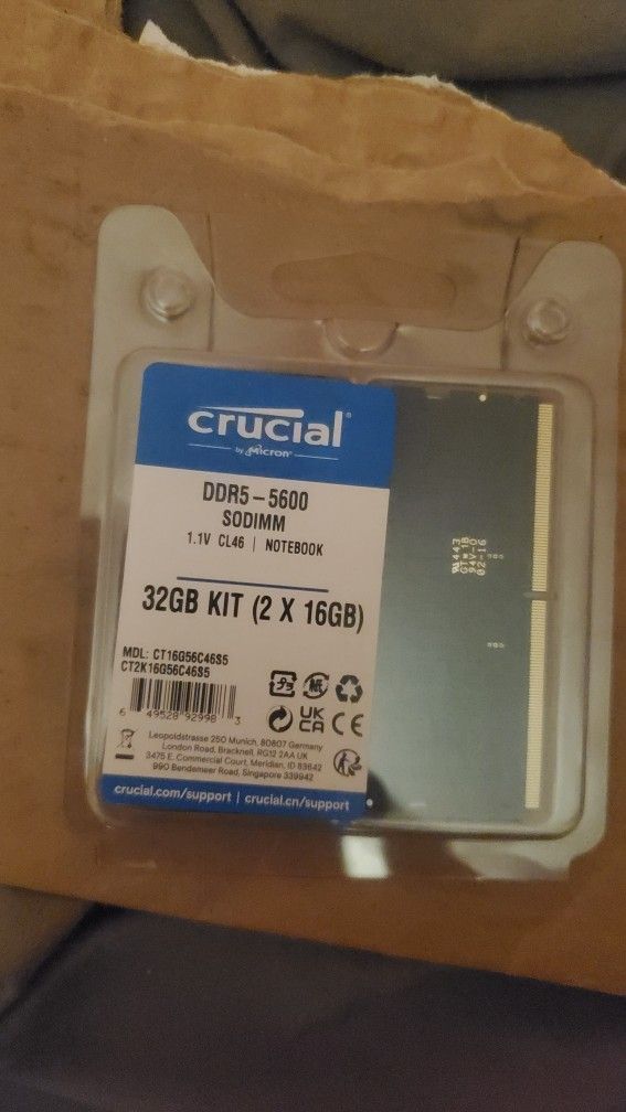 Crucial Laptop DDR5 SODIMM 5600 32 GB KIT