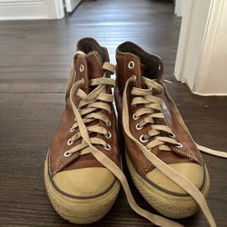 Leather converse sale top