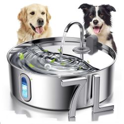Dog Water Fountain Stainless Steel, 7L/ 236oz/1.8Gal Pet Water Fountain for Large Dogs, Automatic Dog Water Dispenser with Water Lev: •Retails $49.99