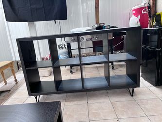 Black Cube Bookshelf / Storage with Hairpin Legs
