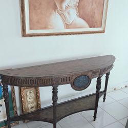 Neoclassical-style demilune console table
