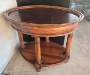 Accent table. Solid wood. Beautiful plank style top. Perfect for a lamp next to a door or a sofa.