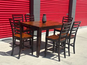 Large Dining Table Set with 6 Chairs