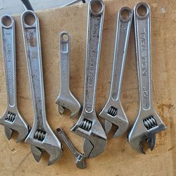 Set of 7 Adjustable Crescent Wrenches