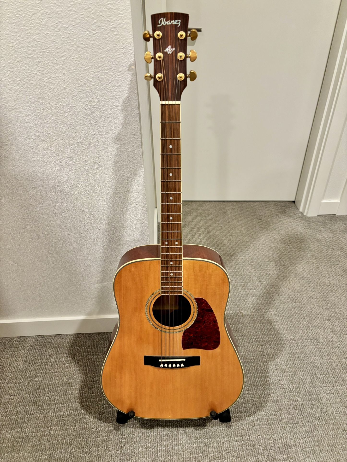 Ibanez Artwood Acoustic Guitar w/ guitar Stand