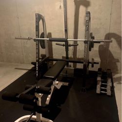 Gold’s Gym - home gym rack with Parabody bench and accessories