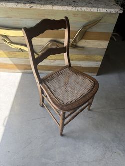 Sweet Wooden Project Chair With Cane Seat