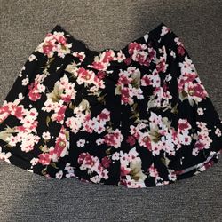 Rebel Sugar Floral Black Skirt 