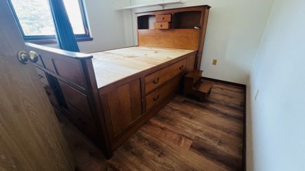 QUEEN CAPTAINS BED - no mattress or box spring. 