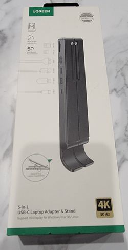 UGREEN 5-in-1 USB-C Laptop Adapter & Stand Docking Station HDMI/USB-A/SD/TF