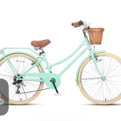 Green ladies bike With basket