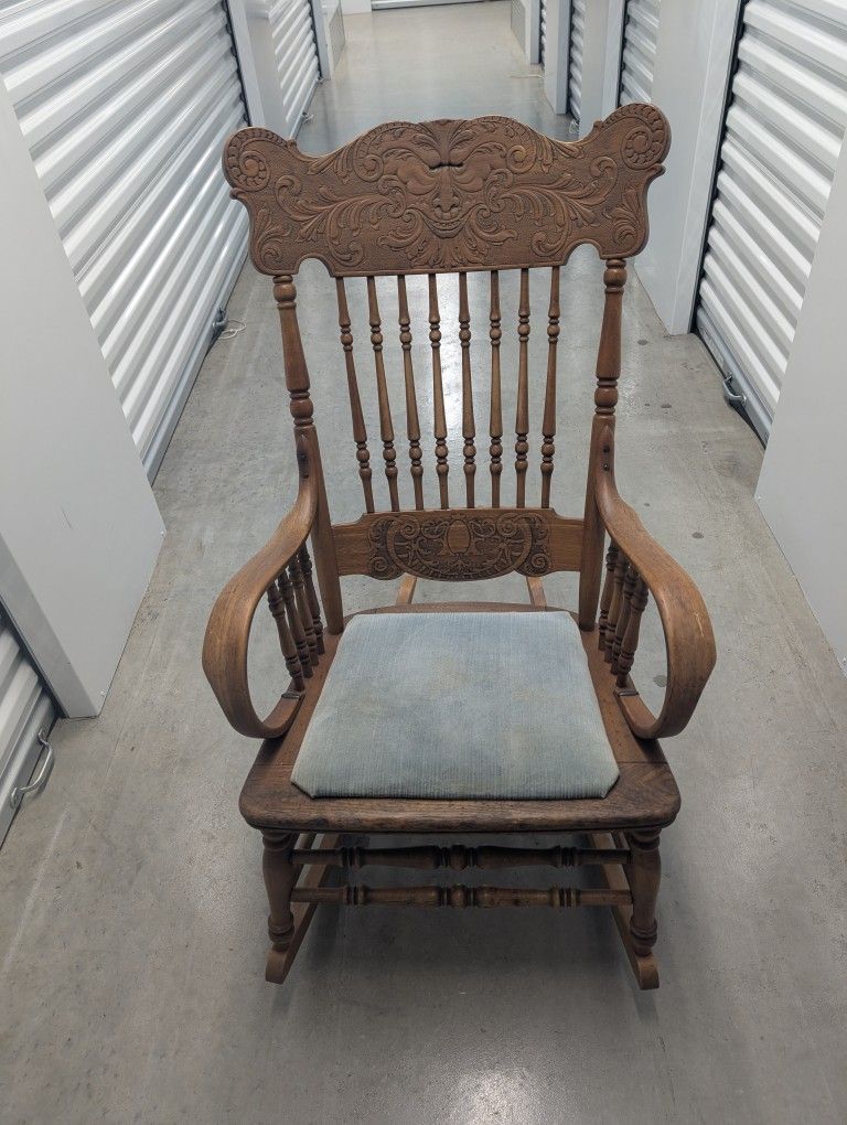 Creepy Vintage Green man Rocking Chair