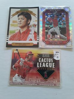 3 Shohei Ohtani baseball cards, All inserts .