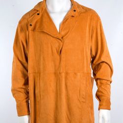 Isabel Marant Brown Camel Leather Suede Button-up Blouse Shirt Top Size 8