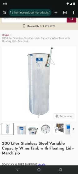 200 liter wine tank with floating lid