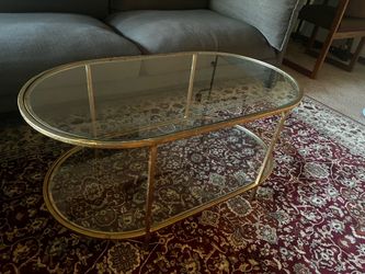 MCM style glass coffee table