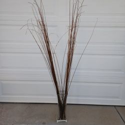 Glass Vase With Decorative Sticks