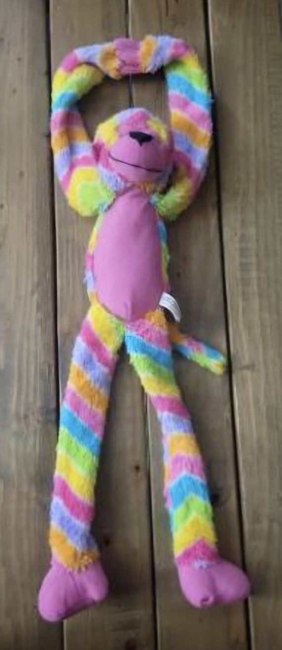 Toy Factory Rainbow Hanging Monkey Plush