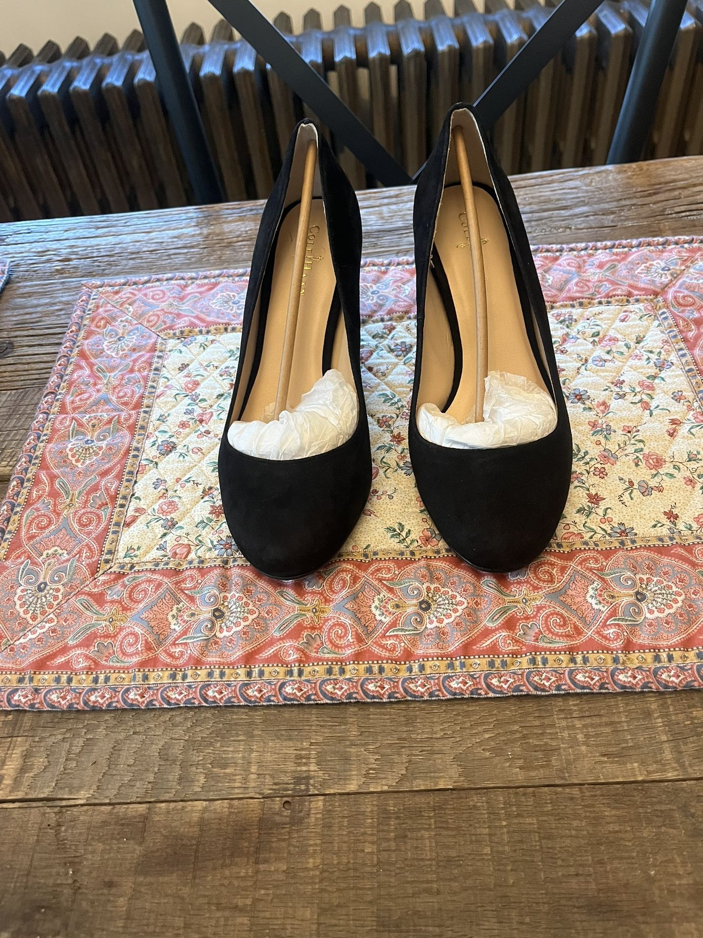 Cole Haan Air Lainey Wedge Black Suede Size 6